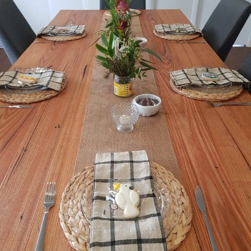 Solid timber dining table handcrafted from salvaged Australian wood
