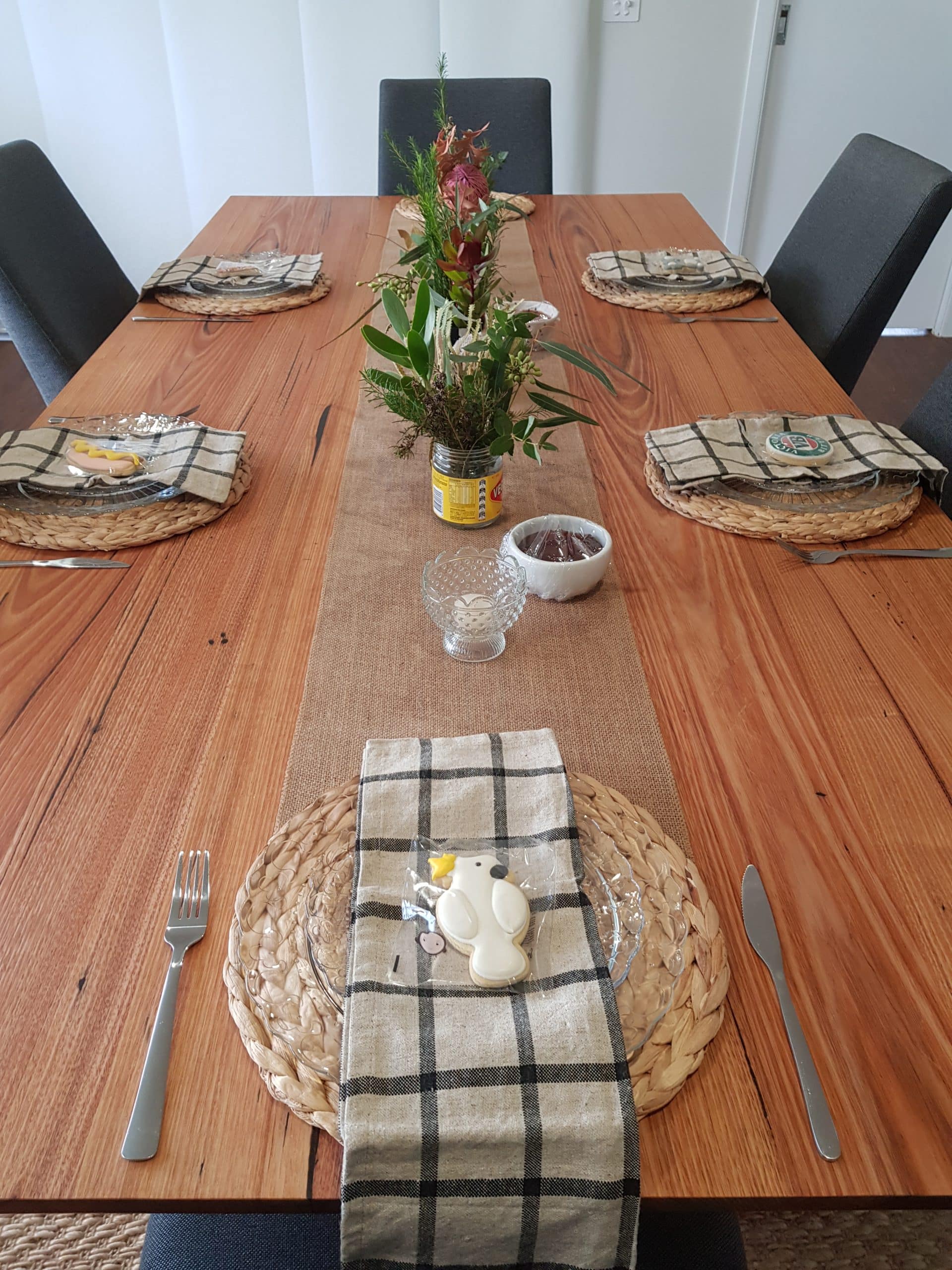 Solid timber dining table handcrafted from salvaged Australian wood