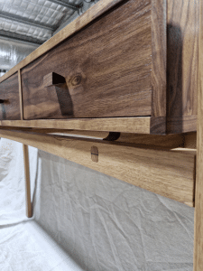 Walnut console draw fronts 