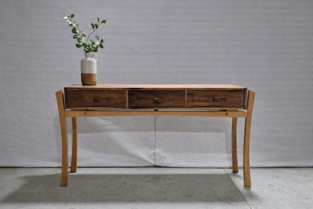 Walnut console unit. Made in Australia